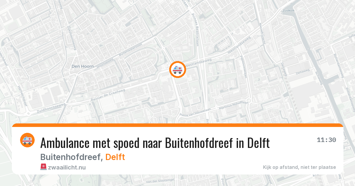 Ambulance met spoed naar Buitenhofdreef in Delft — 26 mei 2026
