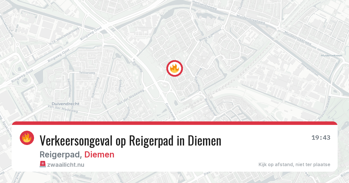 Verkeersongeval op Reigerpad in Diemen — 2 mei 2026
