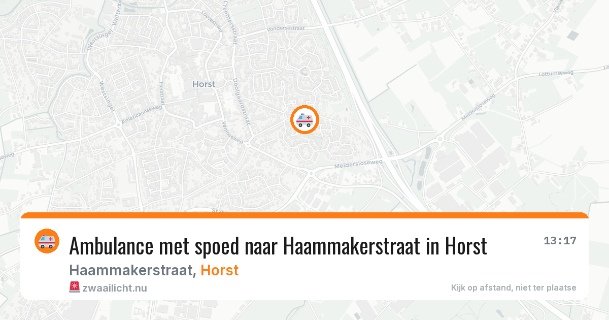 Ambulance met spoed naar Haammakerstraat in Horst — 19 jul 2026