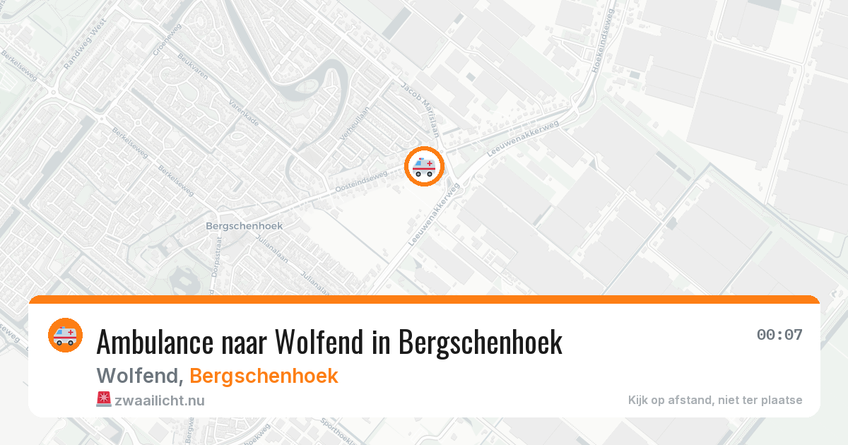 Ambulance naar Wolfend in Bergschenhoek — 22 jul 2026