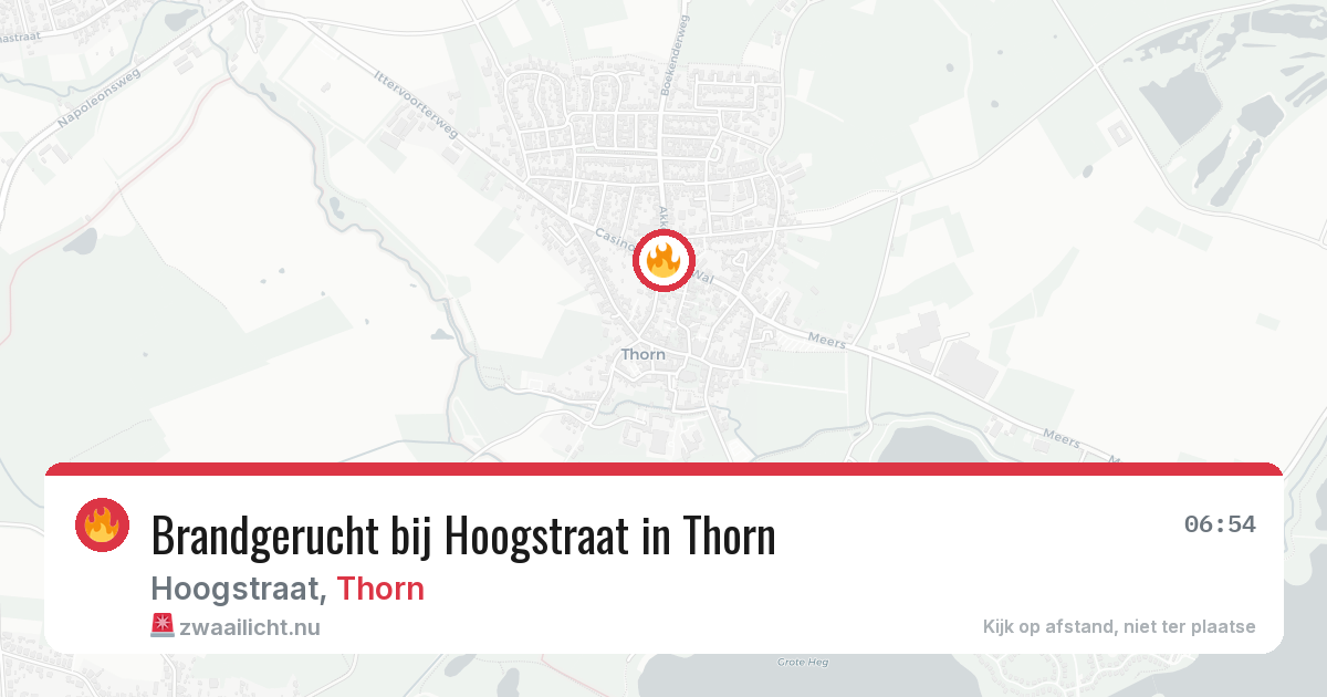 Brandgerucht bij Hoogstraat in Thorn — 12 mei 2026