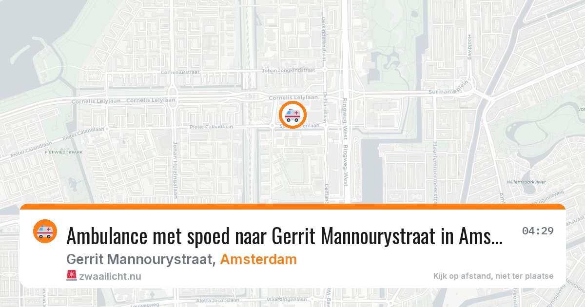 Ambulance met spoed naar Gerrit Mannourystraat in Amsterdam — 17 mrt 2026