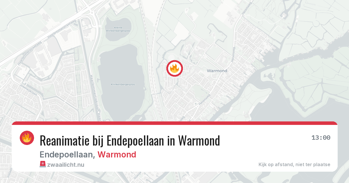 Reanimatie bij Endepoellaan in Warmond — 14 feb 2026