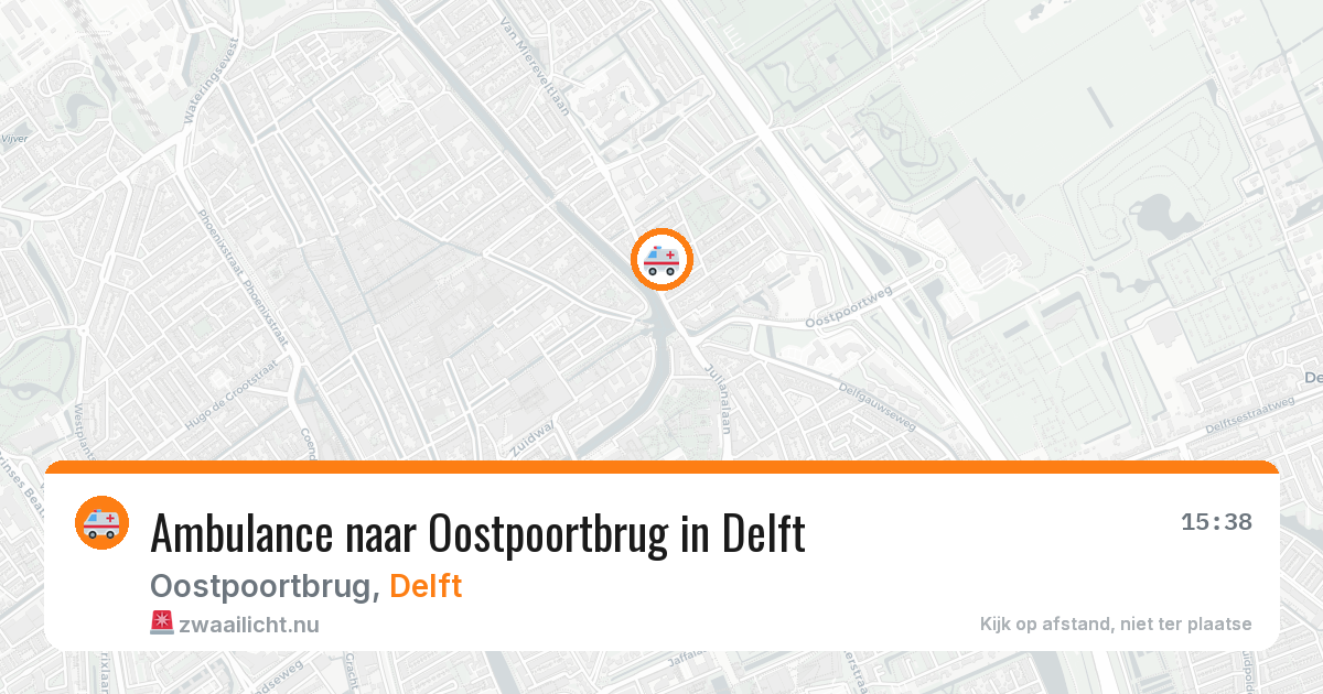 Ambulance naar Oostpoortbrug in Delft — 25 jul 2026