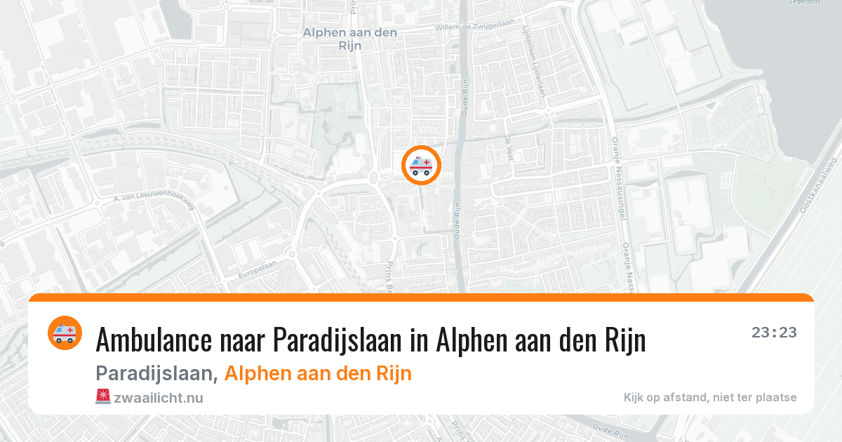 Ambulance naar Paradijslaan in Alphen aan den Rijn — 15 jul 2026