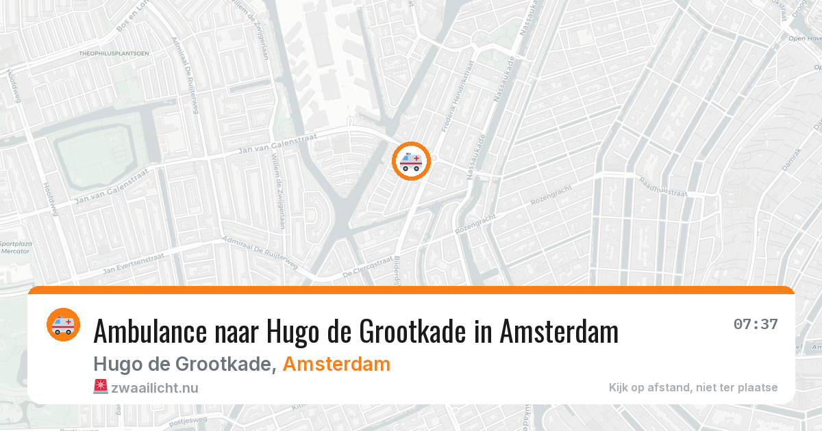 Ambulance naar Hugo de Grootkade in Amsterdam — 22 jul 2026