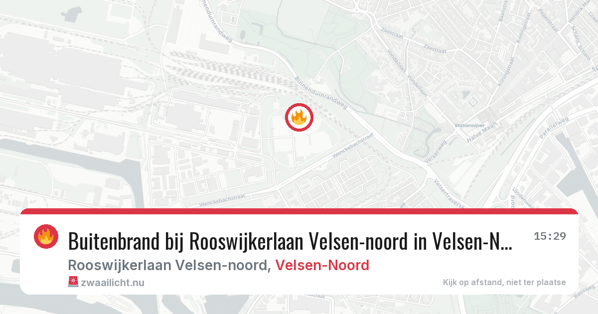 Buitenbrand bij Rooswijkerlaan Velsen-noord in Velsen-Noord — 12 jul 2026