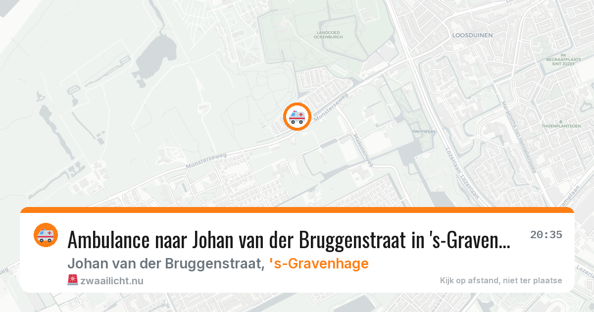 Ambulance naar Johan van der Bruggenstraat in 's-Gravenhage — 29 mrt 2026