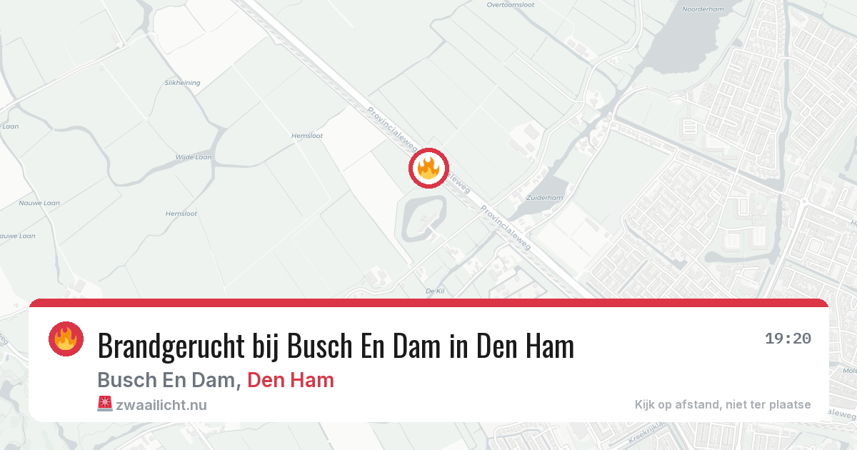 Brandgerucht bij Busch En Dam in Den Ham — 14 mrt 2026