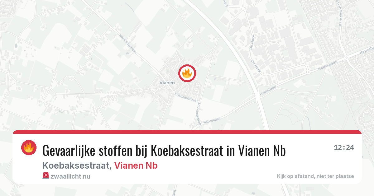 Gevaarlijke stoffen bij Koebaksestraat in Vianen Nb — 24 mrt 2026