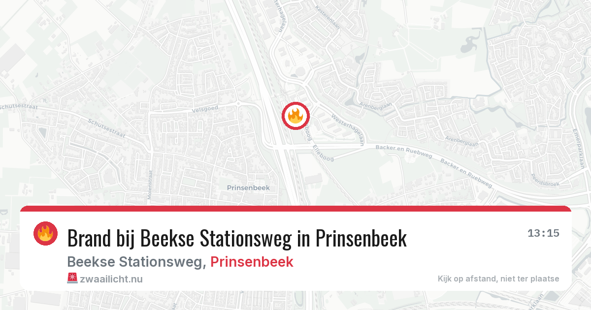 Brand bij Beekse Stationsweg in Prinsenbeek — 10 jul 2026