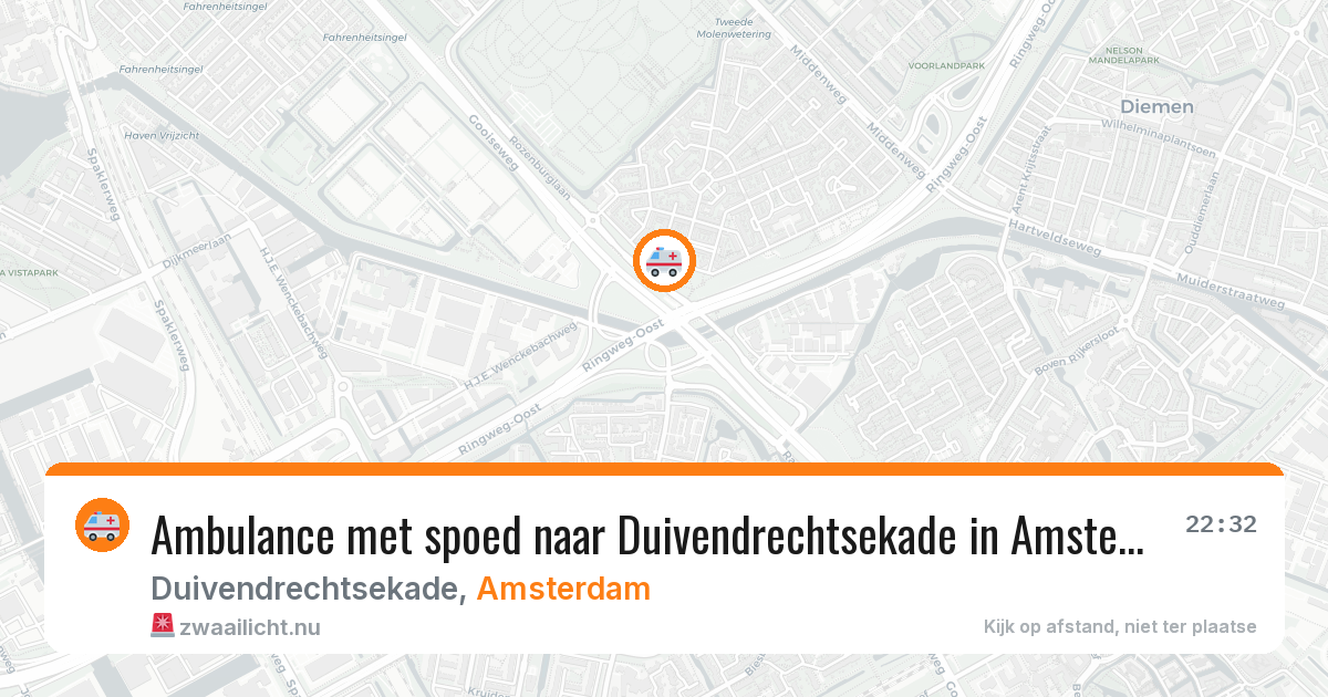 Ambulance met spoed naar Duivendrechtsekade in Amsterdam — 7 apr 2026