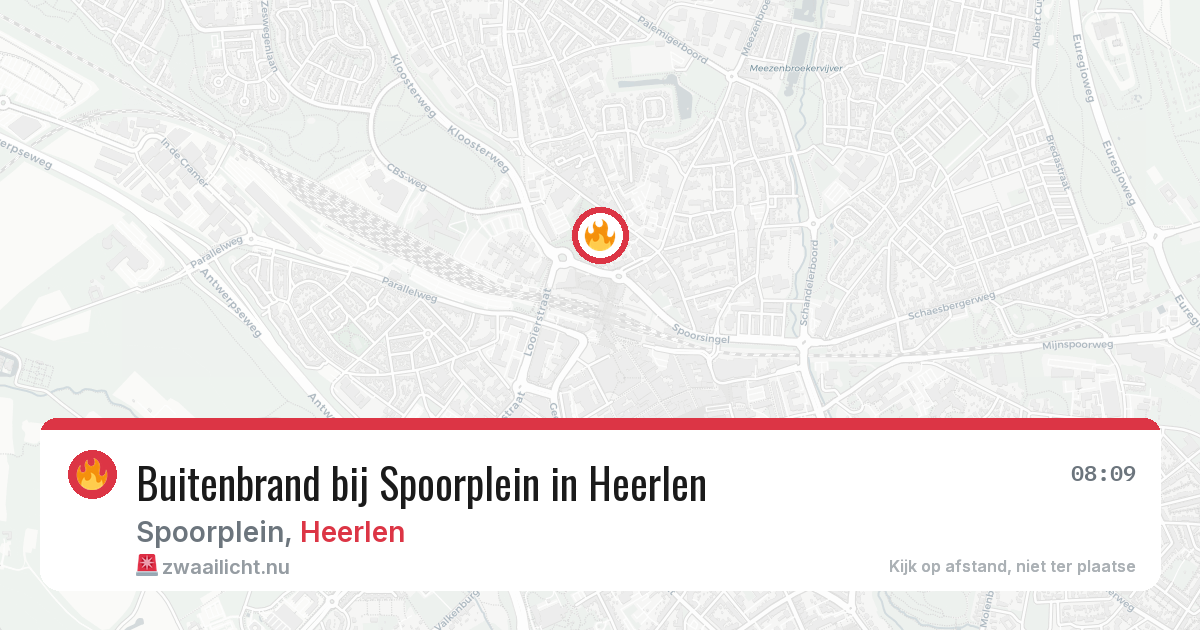 Buitenbrand bij Spoorplein in Heerlen — 21 jul 2026