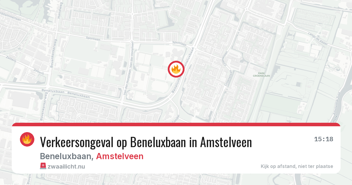 Verkeersongeval op Beneluxbaan in Amstelveen — 26 mrt 2026