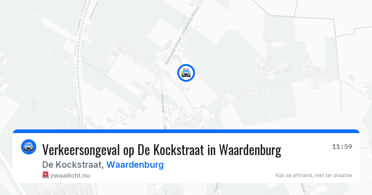 Verkeersongeval op De Kockstraat in Waardenburg — 13 jul 2026