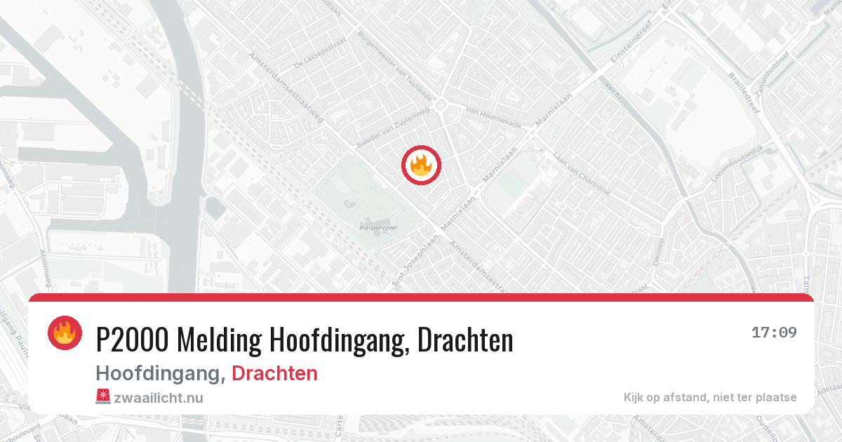 P2000 Melding Hoofdingang, Drachten — 10 jul 2026