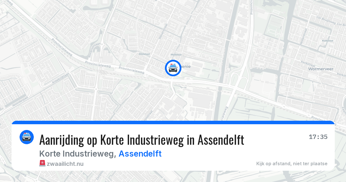 Aanrijding op Korte Industrieweg in Assendelft — 17 jul 2026