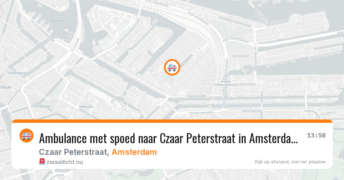 Ambulance met spoed naar Czaar Peterstraat in Amsterdam — 29 mei 2026