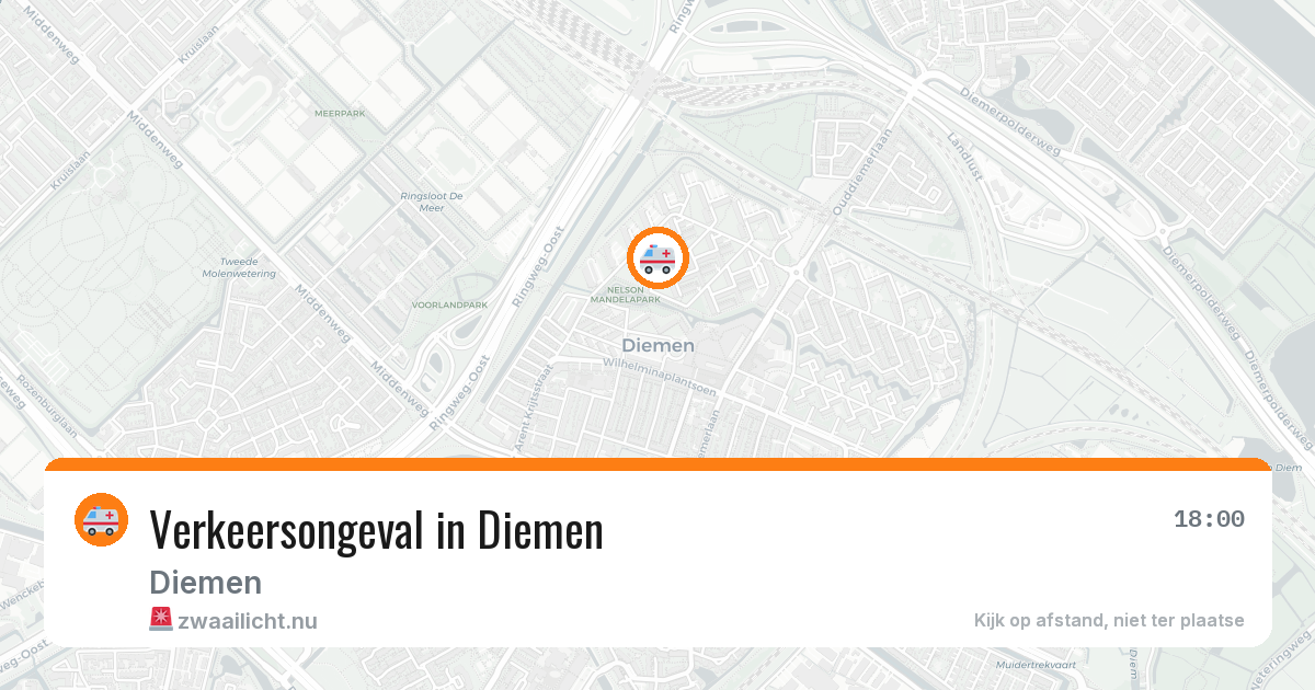 Verkeersongeval in Diemen — 31 mrt 2026