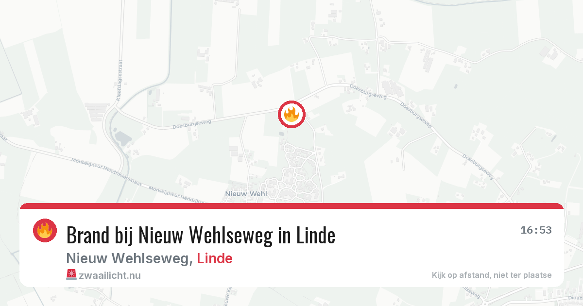 Brand bij Nieuw Wehlseweg in Linde — 21 mrt 2026