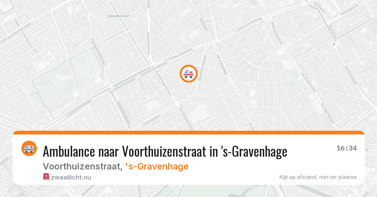 Ambulance naar Voorthuizenstraat in 's-Gravenhage — 16 jul 2026