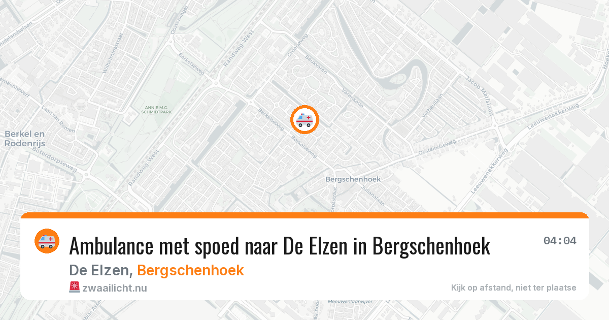 Ambulance met spoed naar De Elzen in Bergschenhoek — 17 mrt 2026