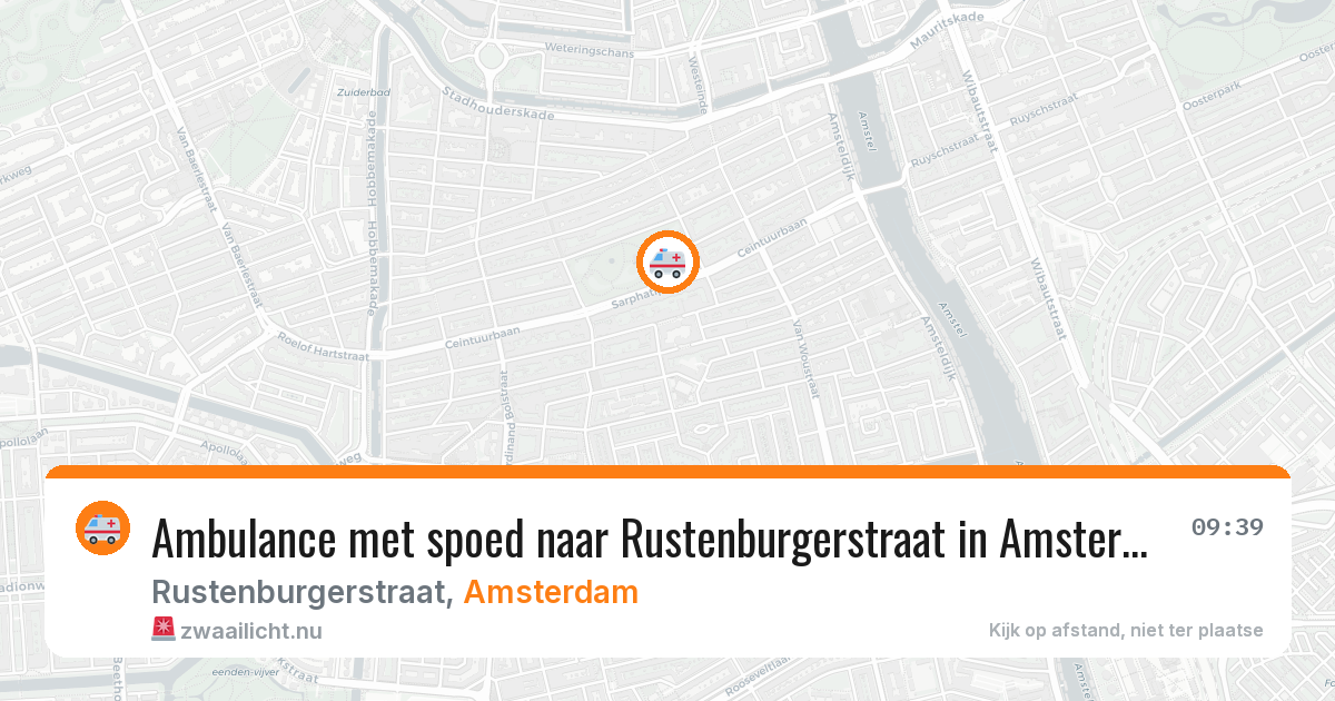 Ambulance met spoed naar Rustenburgerstraat in Amsterdam — 17 jul 2026