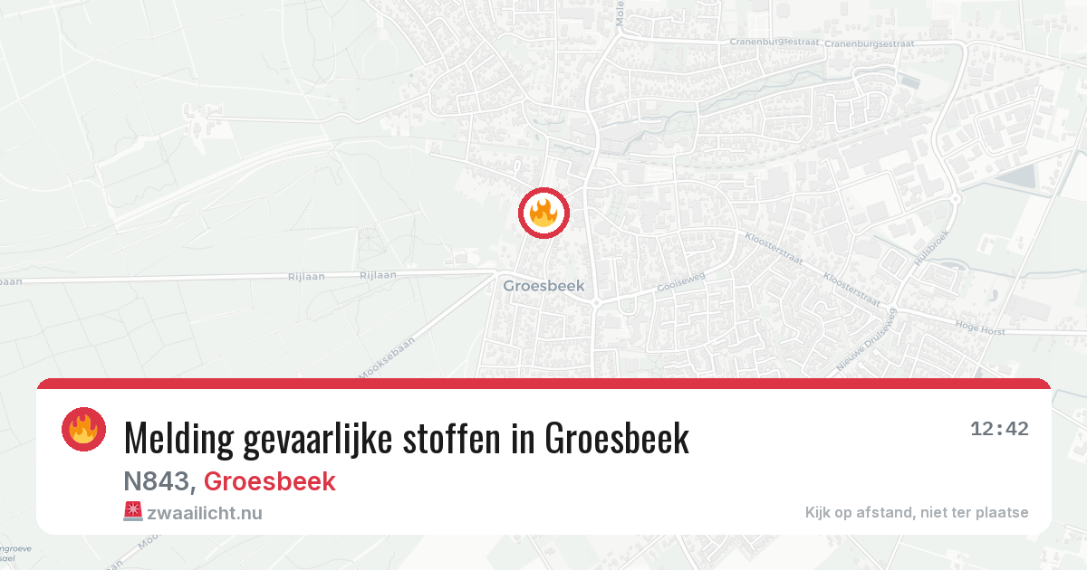 Melding gevaarlijke stoffen in Groesbeek — 20 mei 2026
