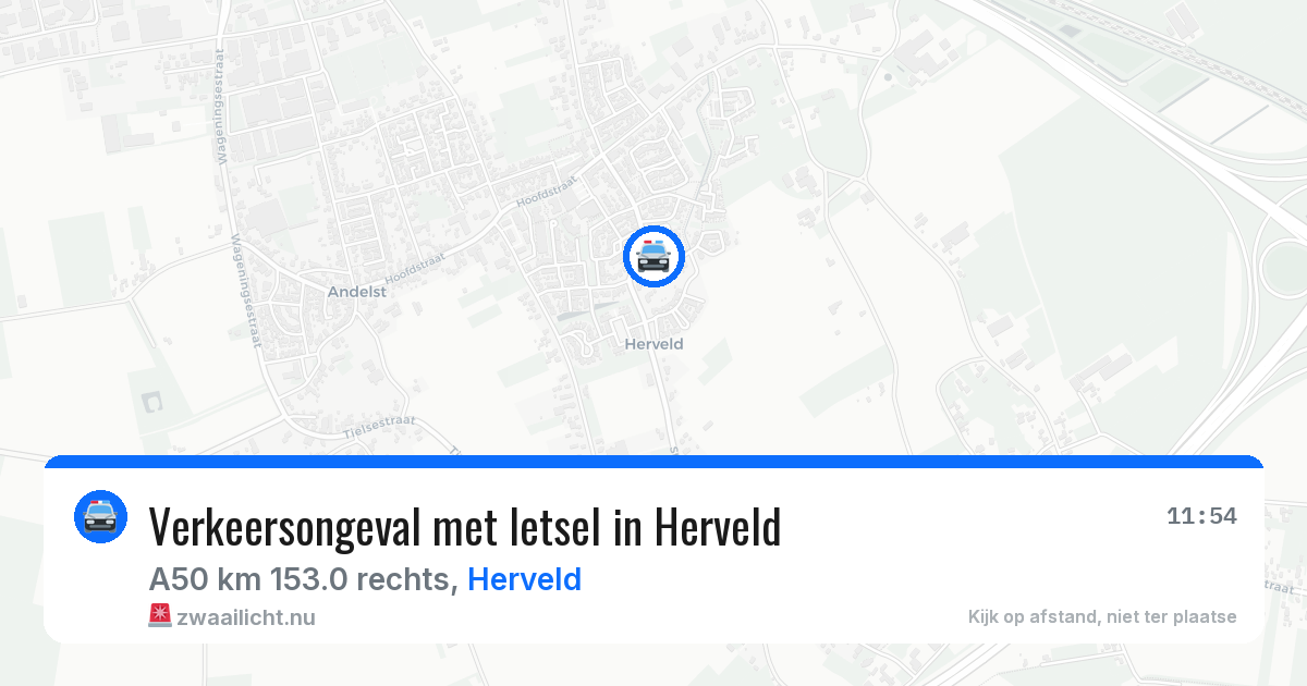 Verkeersongeval met letsel in Herveld — 26 mei 2026