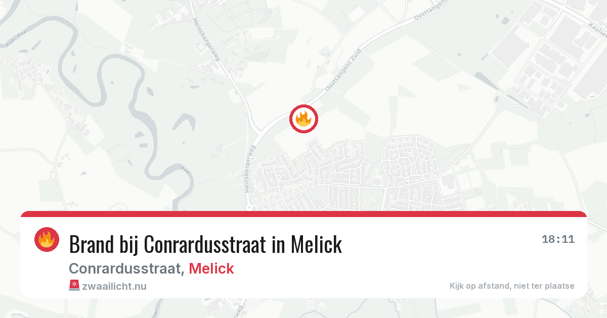 Brand bij Conrardusstraat in Melick — 2 mrt 2026