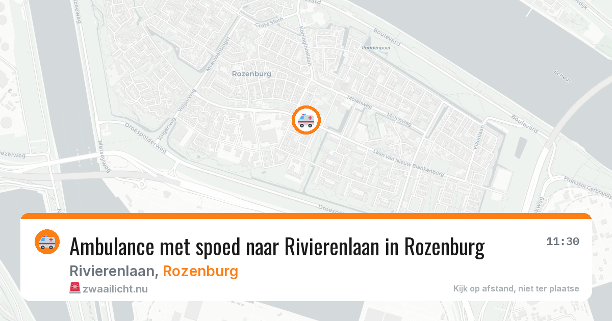 Ambulance met spoed naar Rivierenlaan in Rozenburg — 11 jul 2026