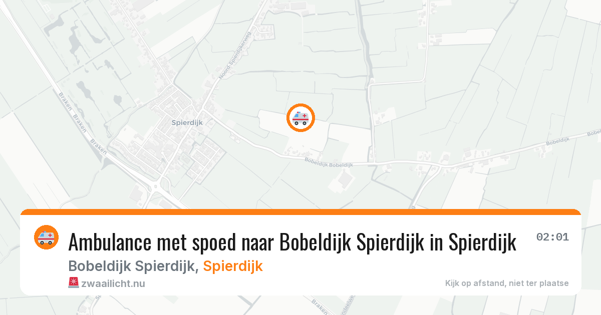 Ambulance met spoed naar Bobeldijk Spierdijk in Spierdijk — 26 apr 2026