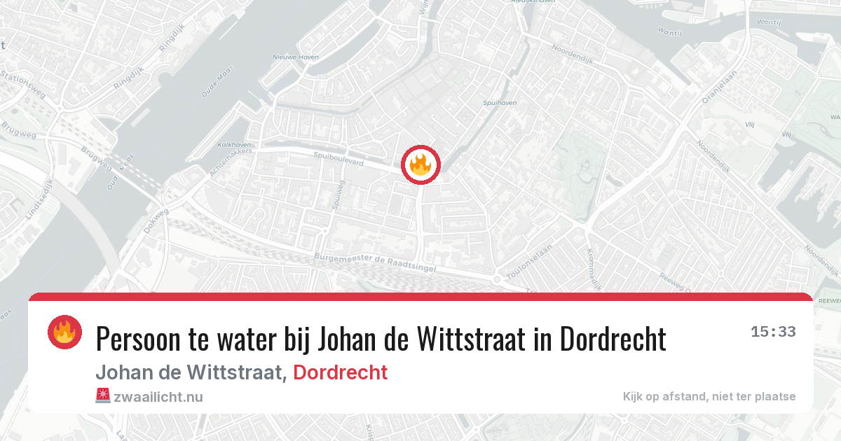 Persoon te water bij Johan de Wittstraat in Dordrecht — 9 jul 2026