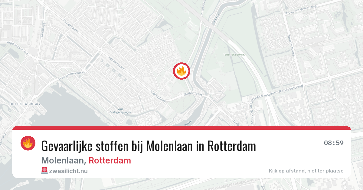 Gevaarlijke stoffen bij Molenlaan in Rotterdam — 21 mei 2026