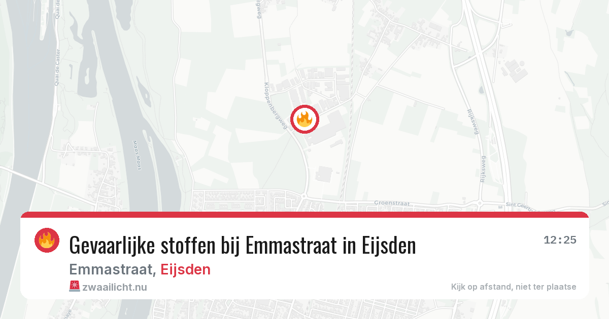 Gevaarlijke stoffen bij Emmastraat in Eijsden — 11 jul 2026