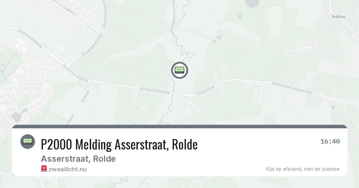 P2000 Melding Asserstraat, Rolde — 5 mei 2026