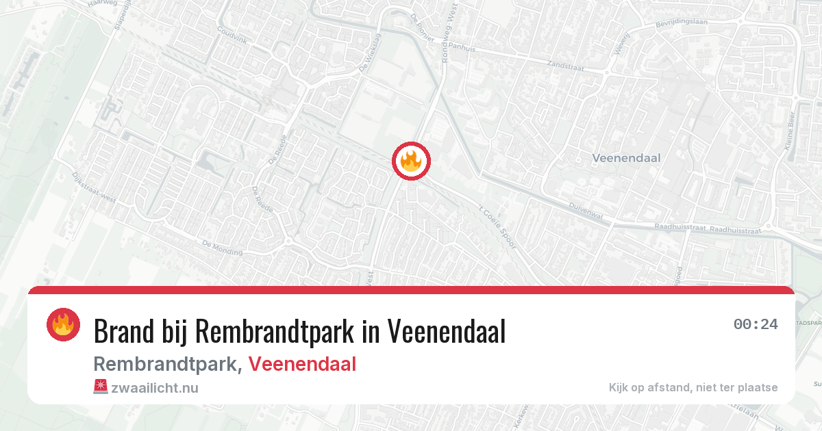 Brand bij Rembrandtpark in Veenendaal — 17 mei 2026