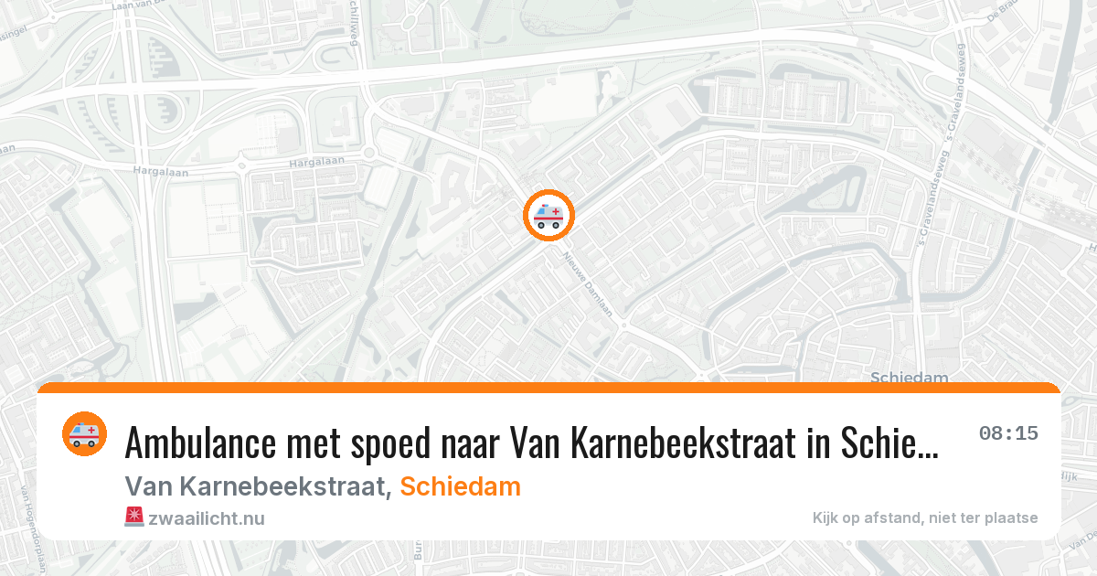 Ambulance met spoed naar Van Karnebeekstraat in Schiedam — 24 jul 2026
