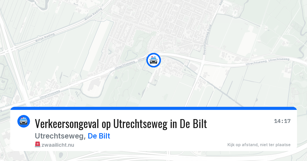 Verkeersongeval op Utrechtseweg in De Bilt — 3 apr 2026