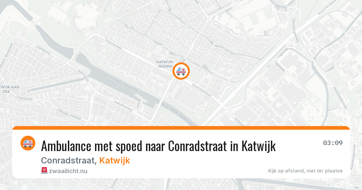 Ambulance met spoed naar Conradstraat in Katwijk — 17 jul 2026