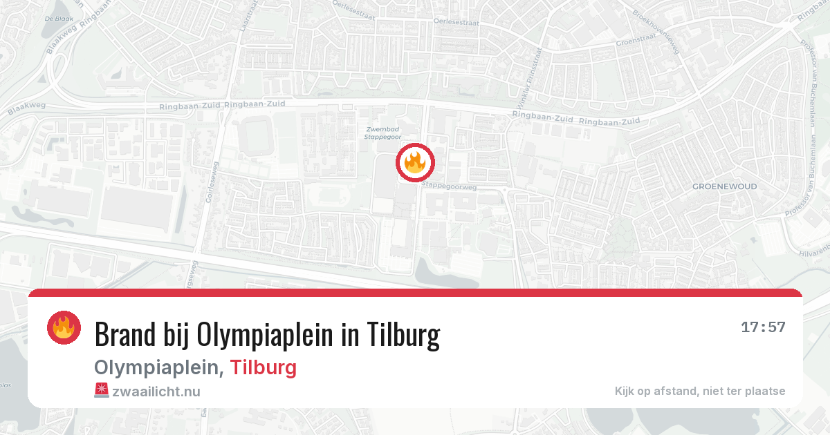 Brand bij Olympiaplein in Tilburg — 6 mei 2026