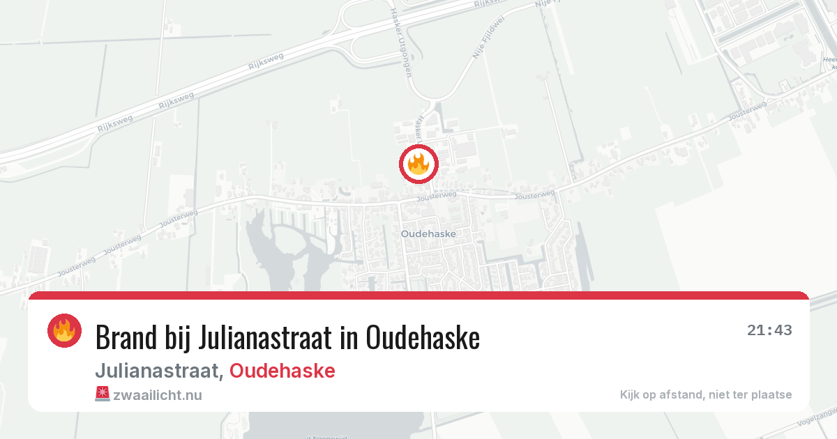 Brand bij Julianastraat in Oudehaske — 24 feb 2026