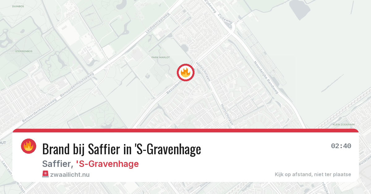 Brand bij Saffier in 'S-Gravenhage — 21 jul 2026