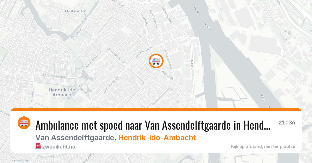 Ambulance met spoed naar Van Assendelftgaarde in Hendrik-Ido-Ambacht — 20 jul 2026