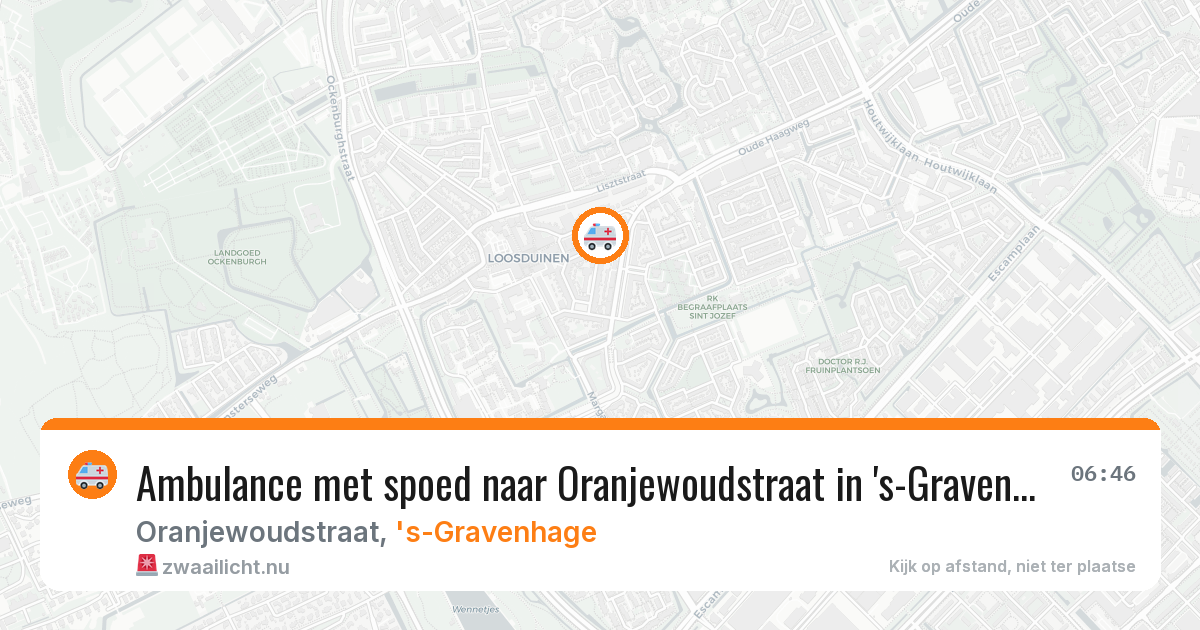 Ambulance met spoed naar Oranjewoudstraat in 's-Gravenhage — 27 mei 2026