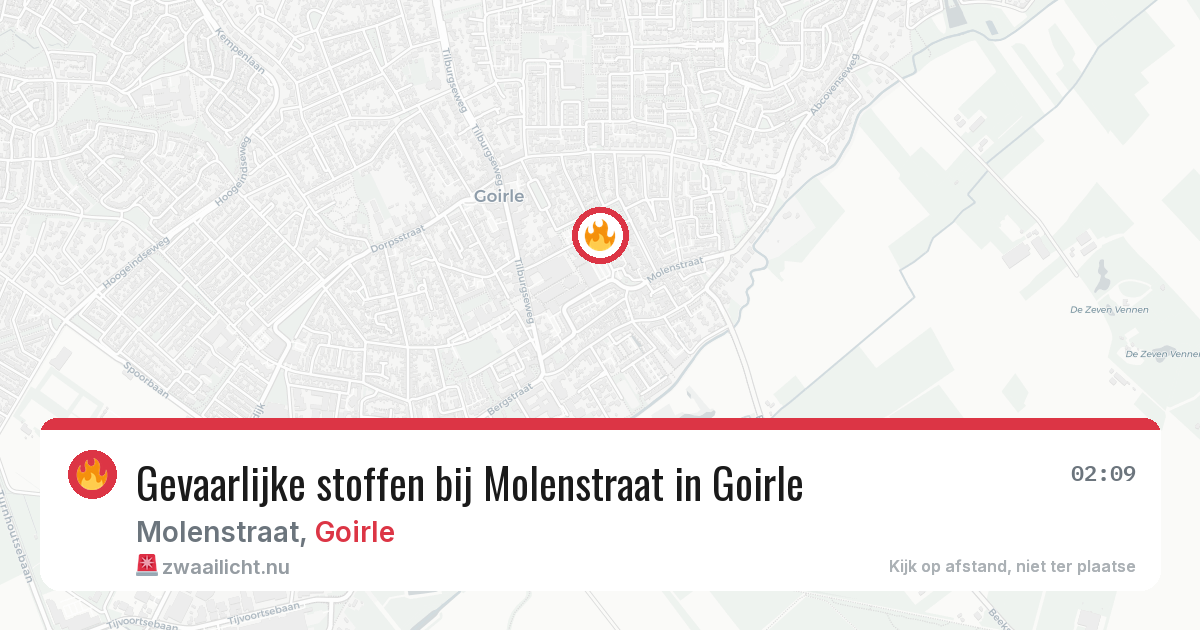 Gevaarlijke stoffen bij Molenstraat in Goirle — 15 mrt 2026