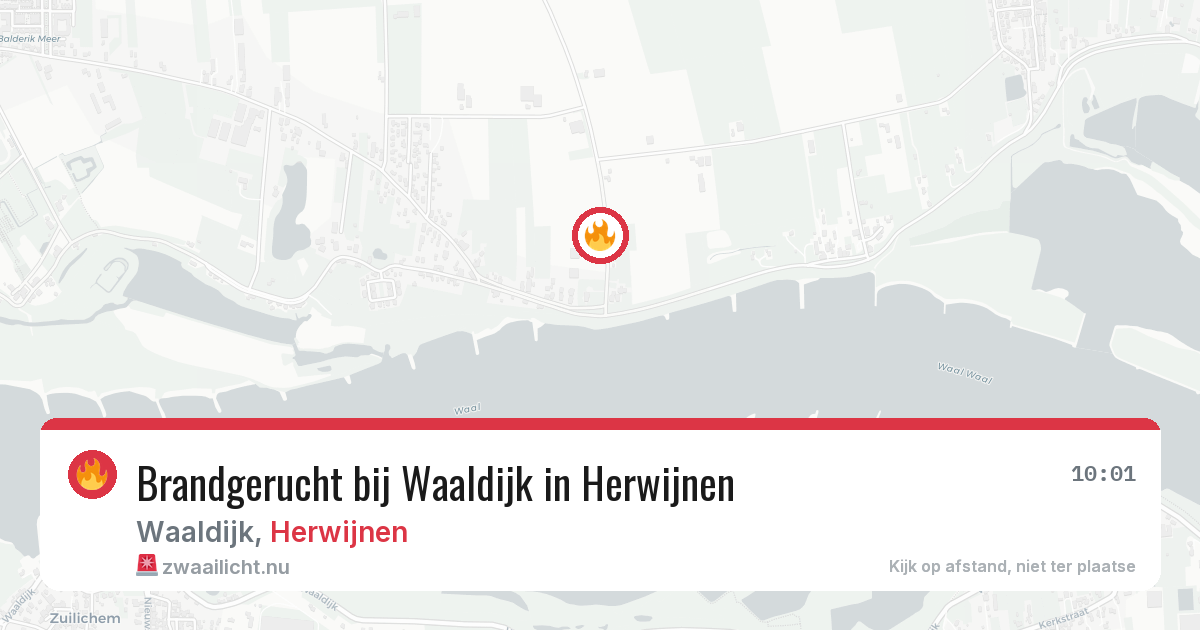 Brandgerucht bij Waaldijk in Herwijnen — 9 mrt 2026