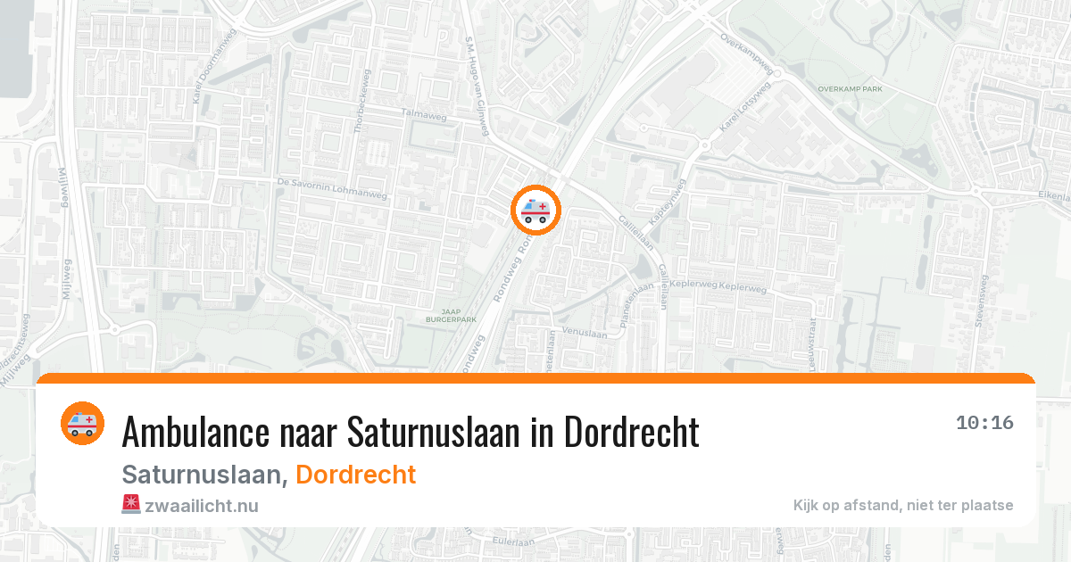 Ambulance naar Saturnuslaan in Dordrecht — 11 jul 2026