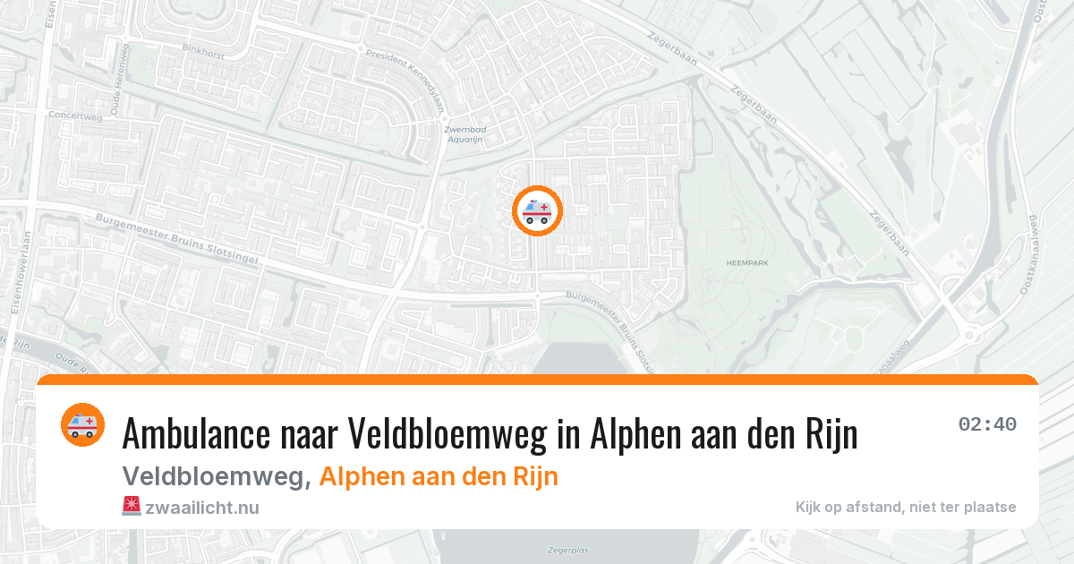 Ambulance naar Veldbloemweg in Alphen aan den Rijn — 22 jul 2026