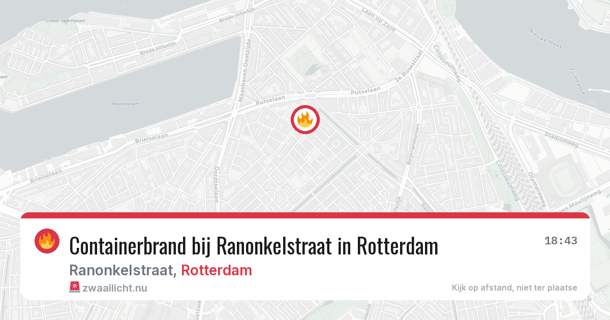 Containerbrand bij Ranonkelstraat in Rotterdam — 19 jul 2026